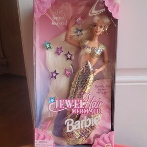 Barbie Jewel Hair Mermaid with Gold and Multicolor Tail